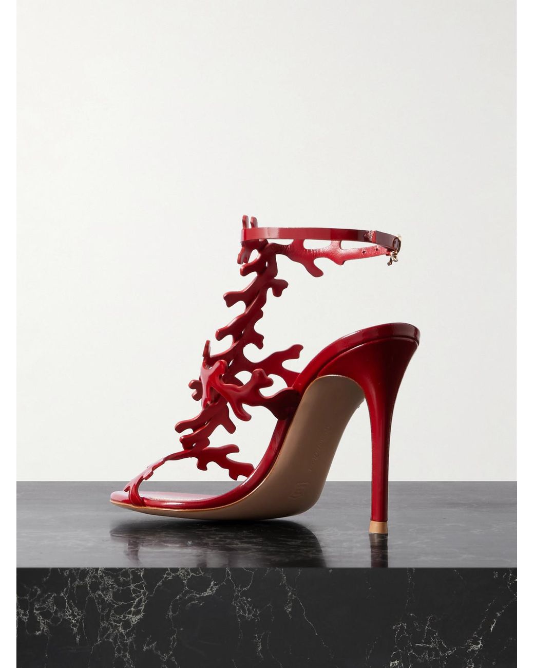 Gianvito Rossi Red Nuit 95 Patent-Leather Sandals