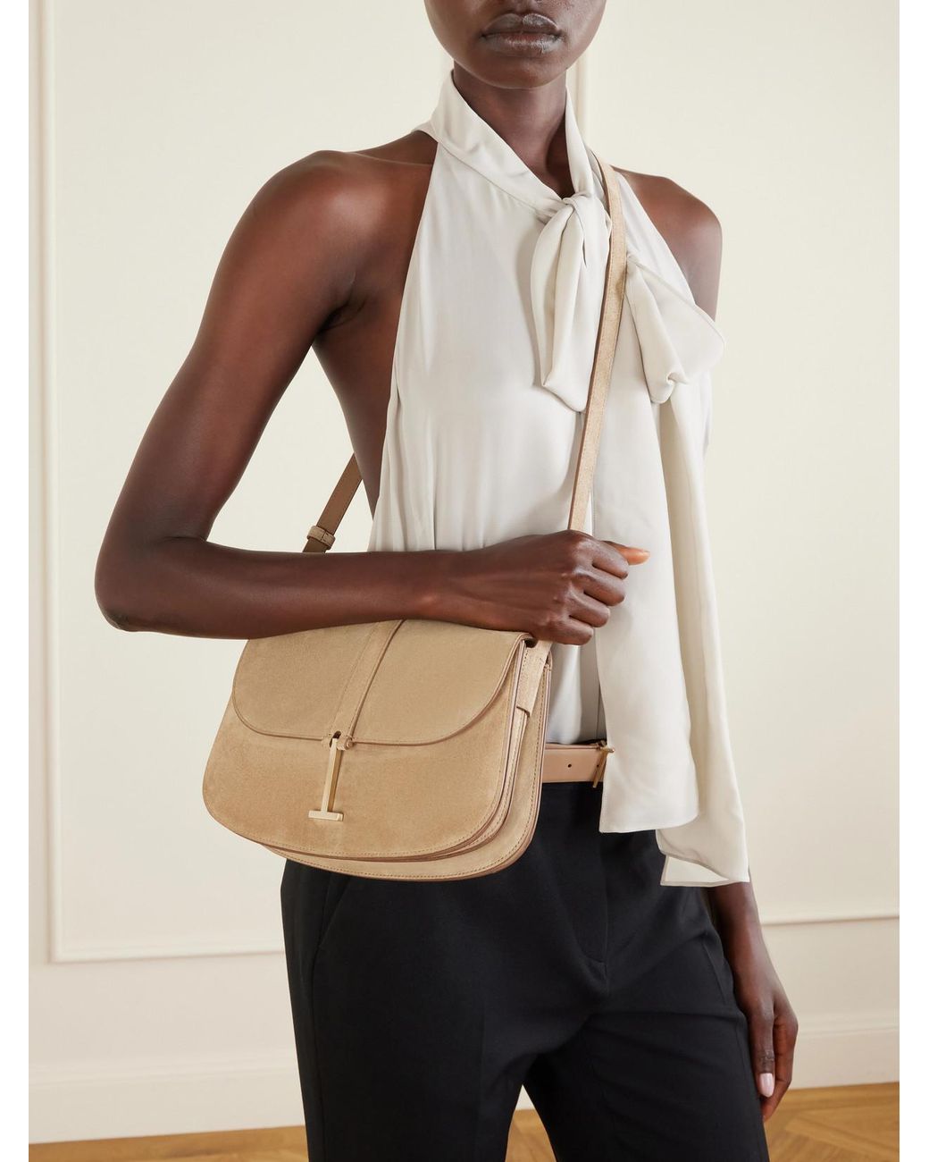Tom Ford Natural Small Suede Shoulder Bag
