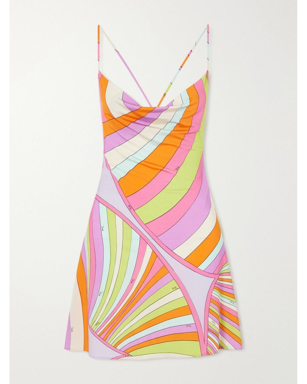 Emilio Pucci White Printed Stretch-Jersey Mini Dress