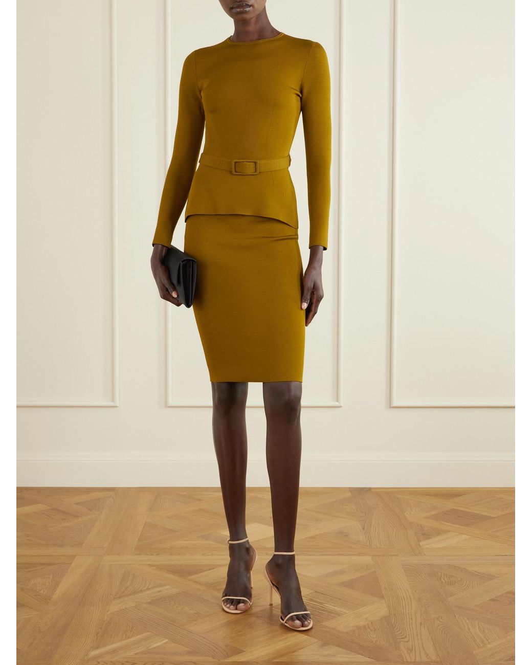 Tom Ford Green Belted Crepe Blouse