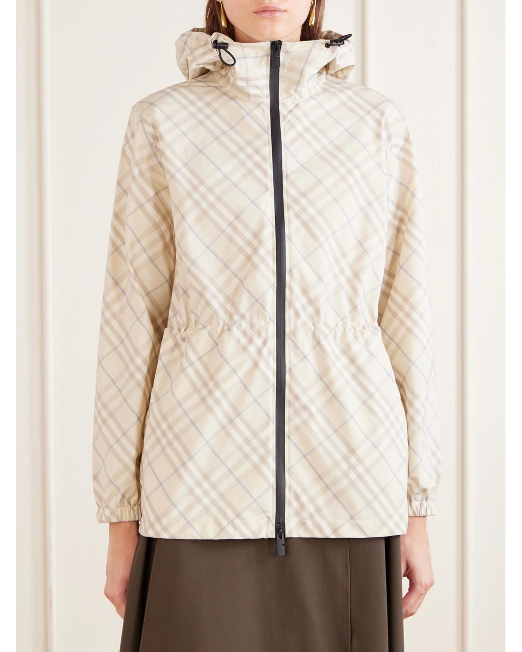 Burberry Natural Checked Shell Jacket
