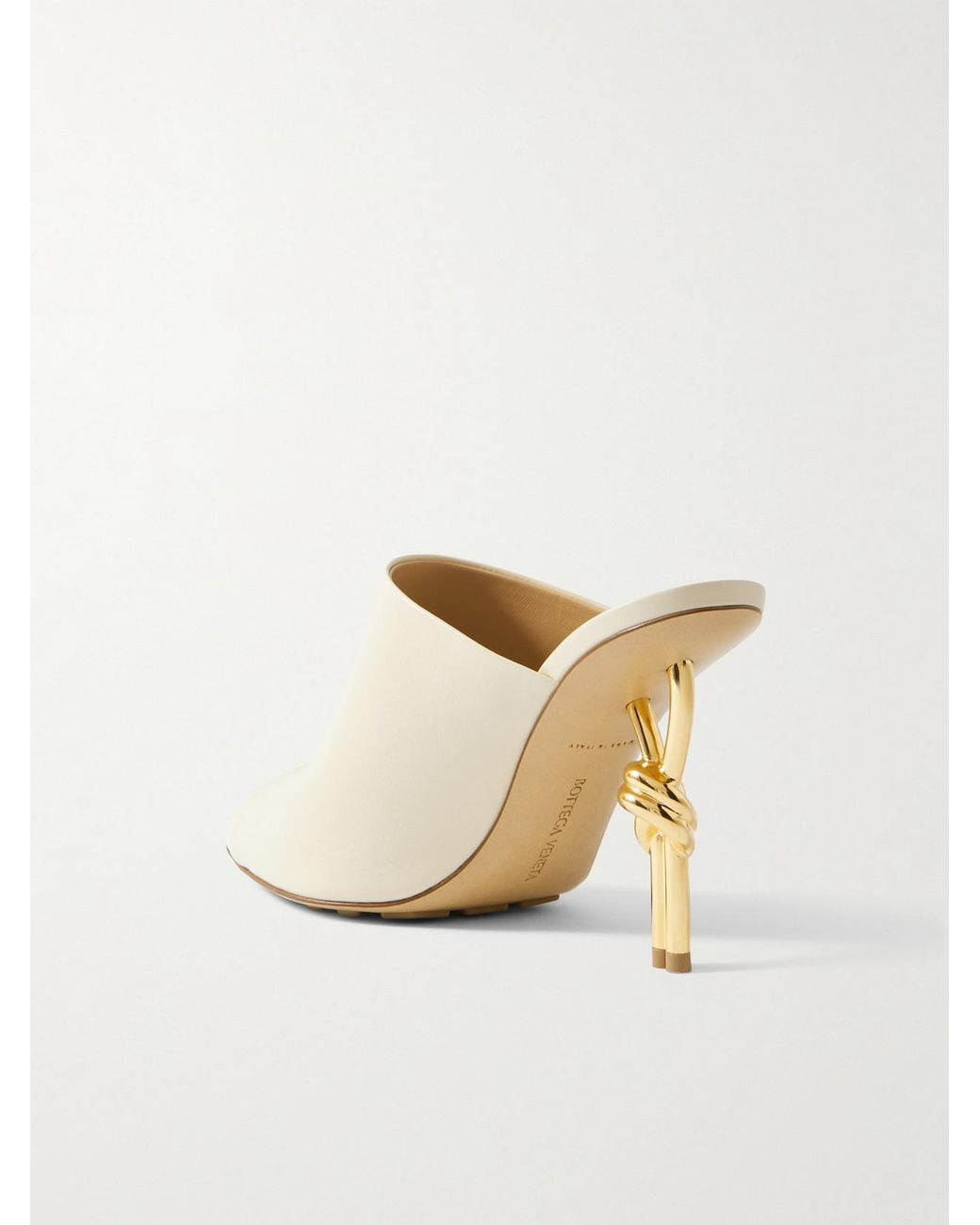 Bottega Veneta White Leather Mules