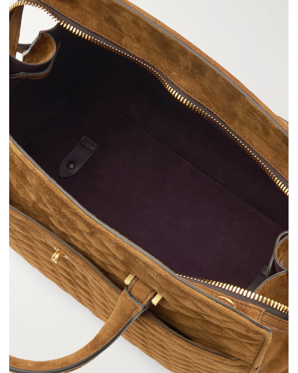 Metier Brown Private Eye Quilted Suede Tote