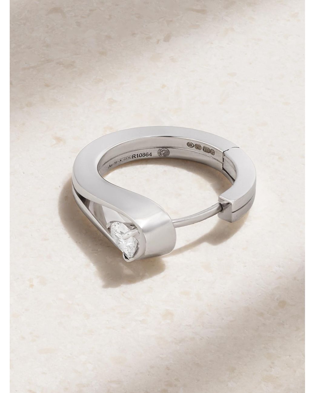 Repossi Metallic Serti Inversé 18-Karat Diamond Single Earring