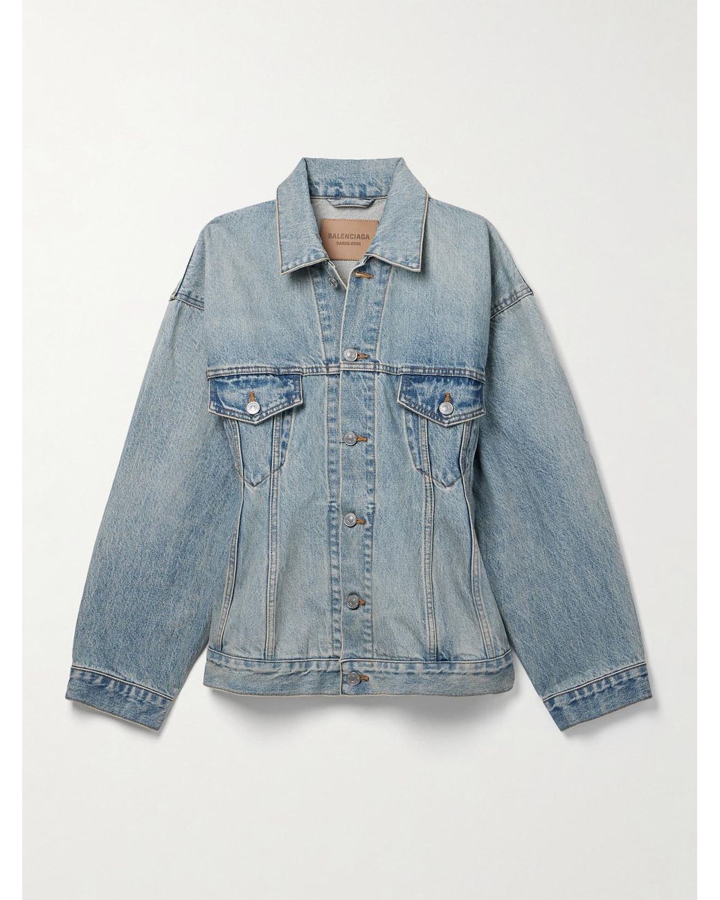 Balenciaga denim jacket best sale womens