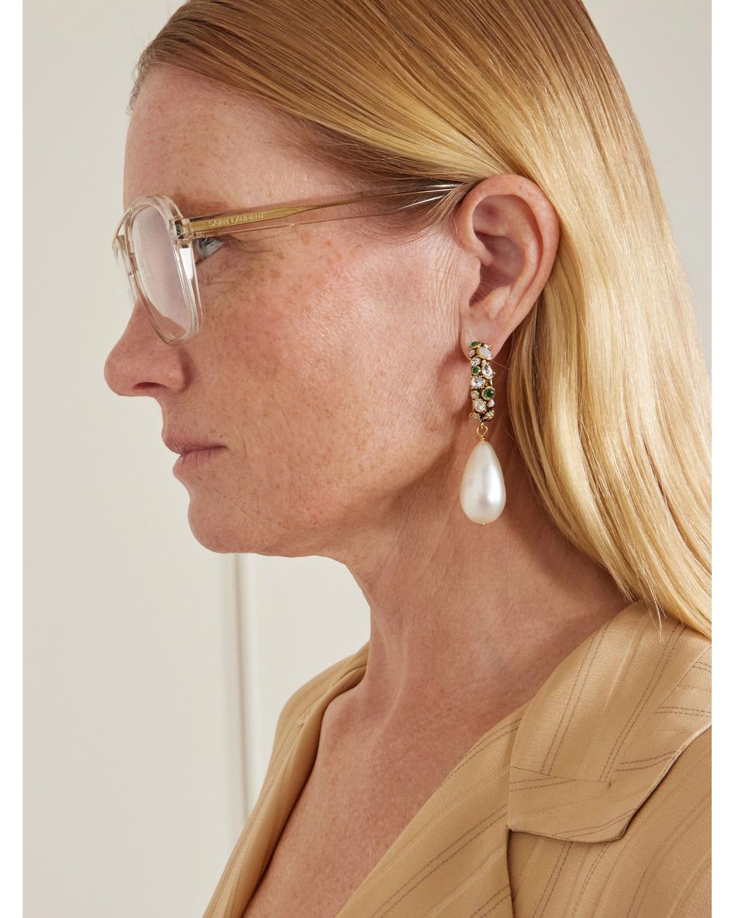 Saint Laurent Natural Sl 545 Square-Frame Acetate Optical Glasses