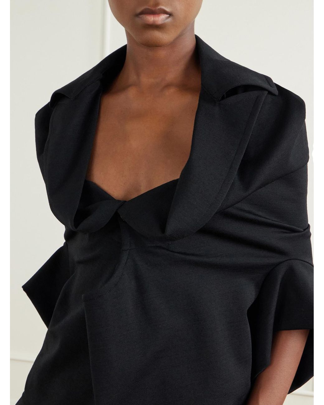 Junya Watanabe Black Wool-Blend Blouse