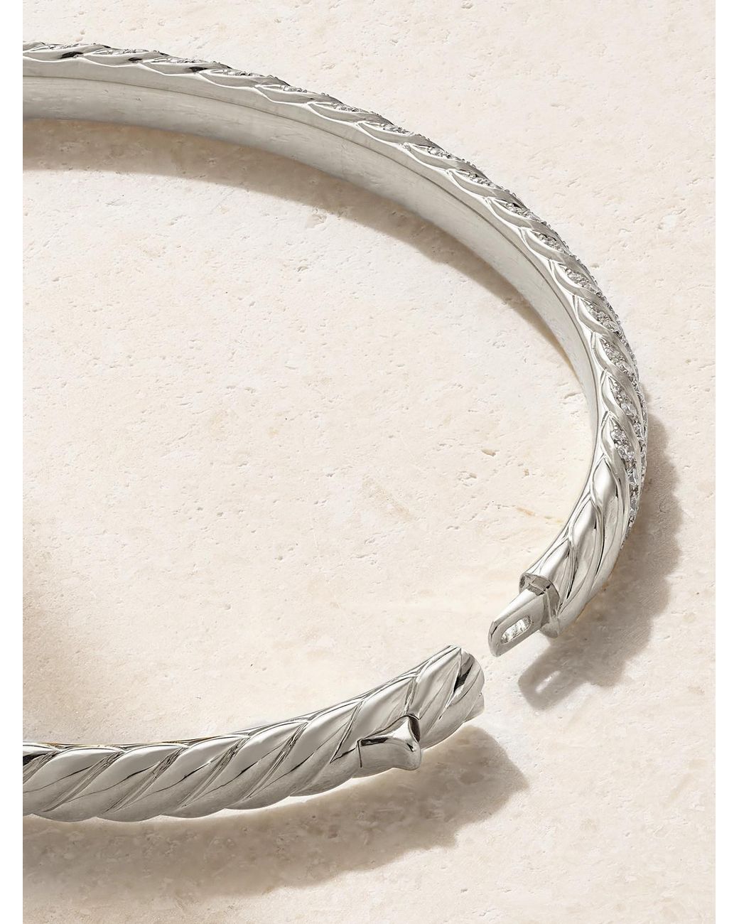 David Yurman Natural Sculpted Cable 18-Karat Diamond Bangle
