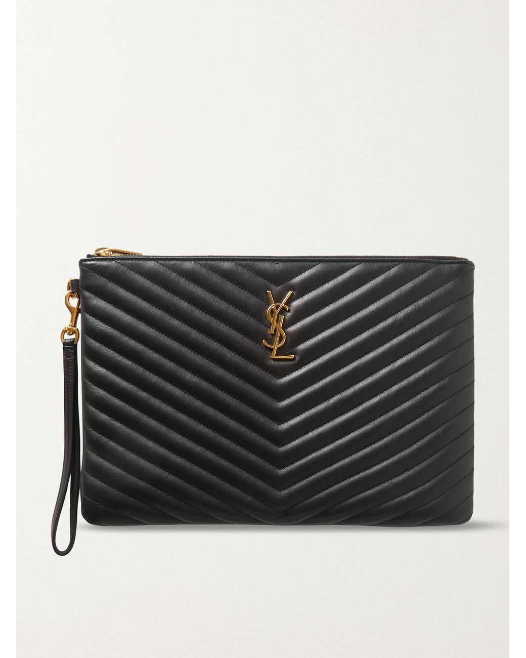 Saint Laurent Black Monogramme Quilted Leather Pouch