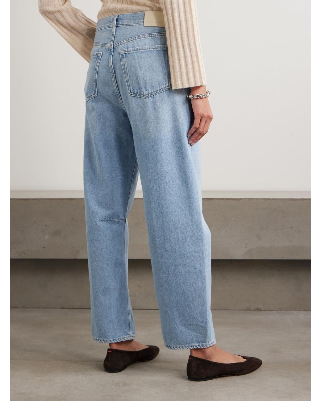 Citizens of Humanity Blue Miro Mid-Rise Barrel-Leg Jeans