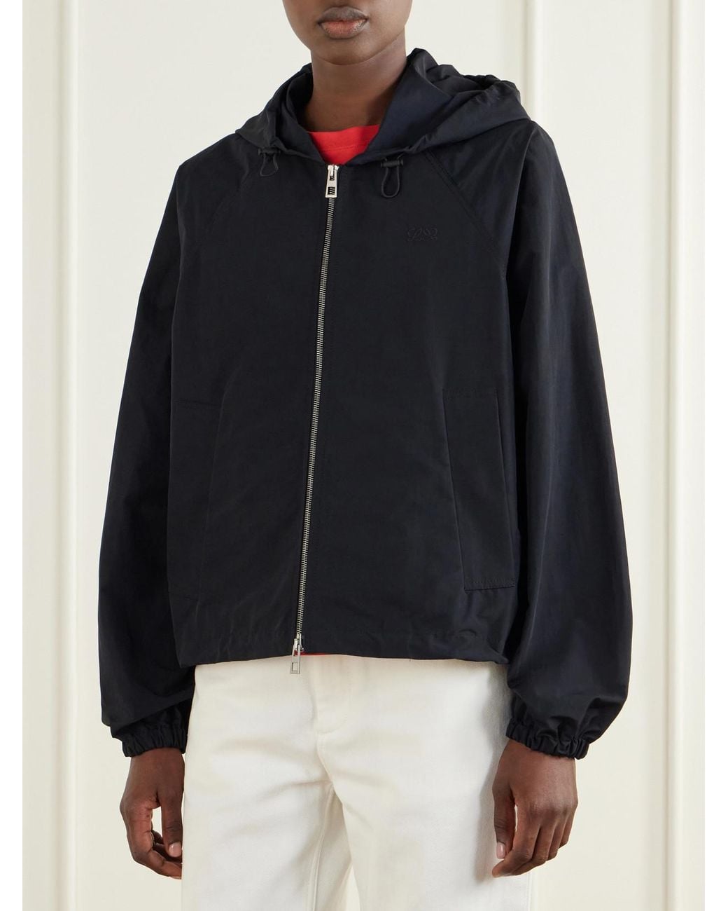 Loewe Black Cotton-Blend Shell Hooded Jacket