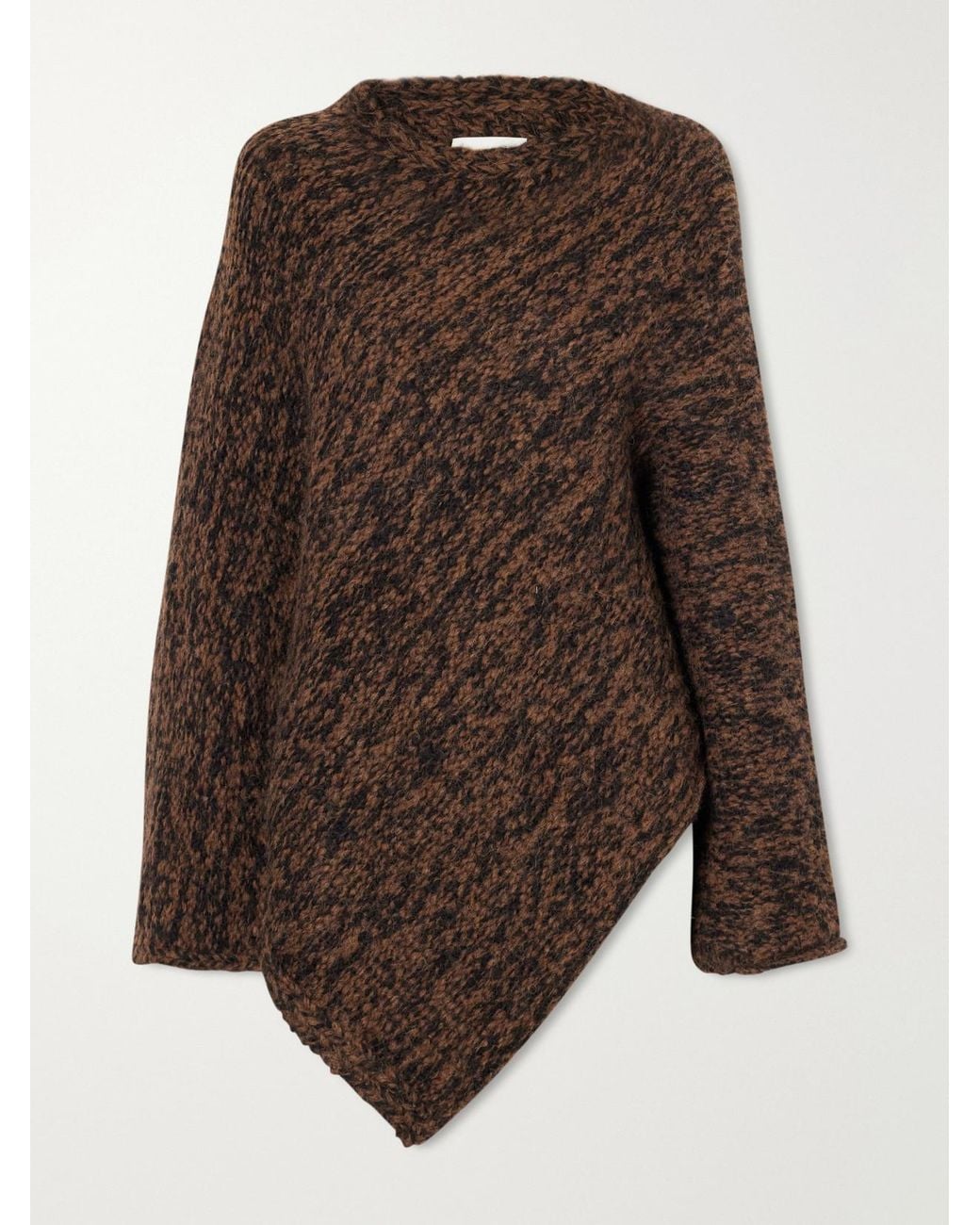 Lauren Manoogian Brown Manta Asymmetrical Alpaca, Pima Cotton And Merino Wool-Blend Sweater