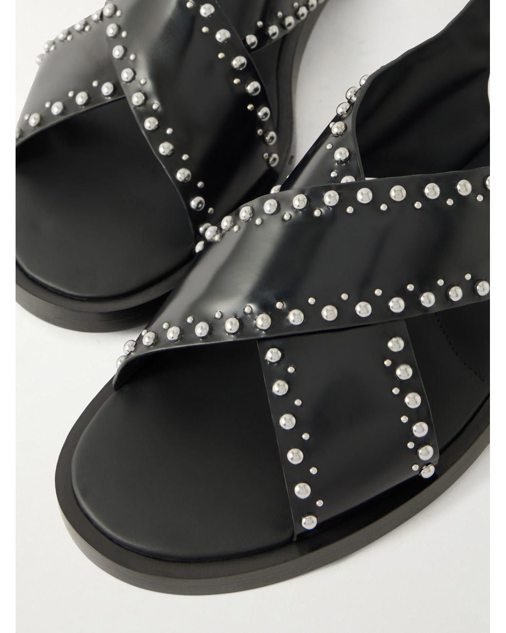 Church's Black Remi Studded Woven Leather Sandals