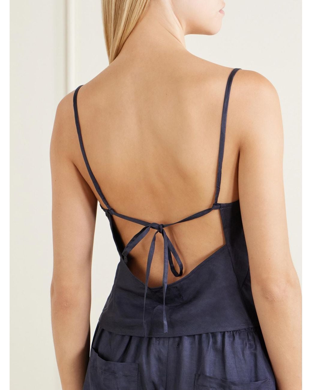 Leset Blue Daniel Satin Top