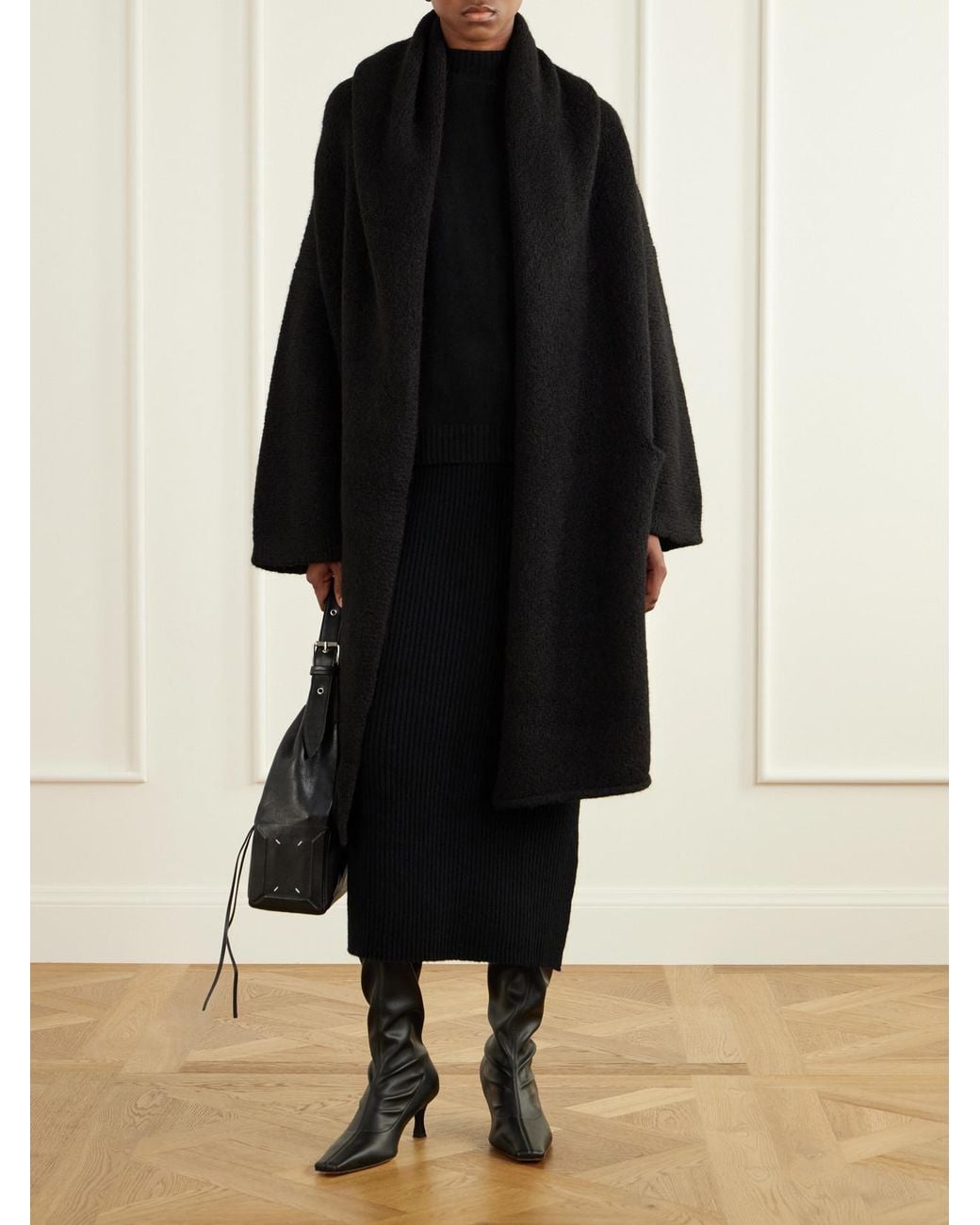 Lauren Manoogian Black Alpaca-Blend Coat
