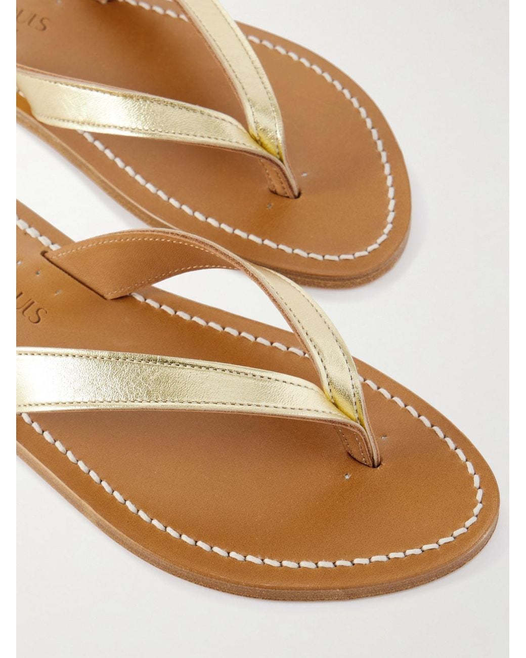 K. Jacques Natural Torino Metallic Leather Sandals