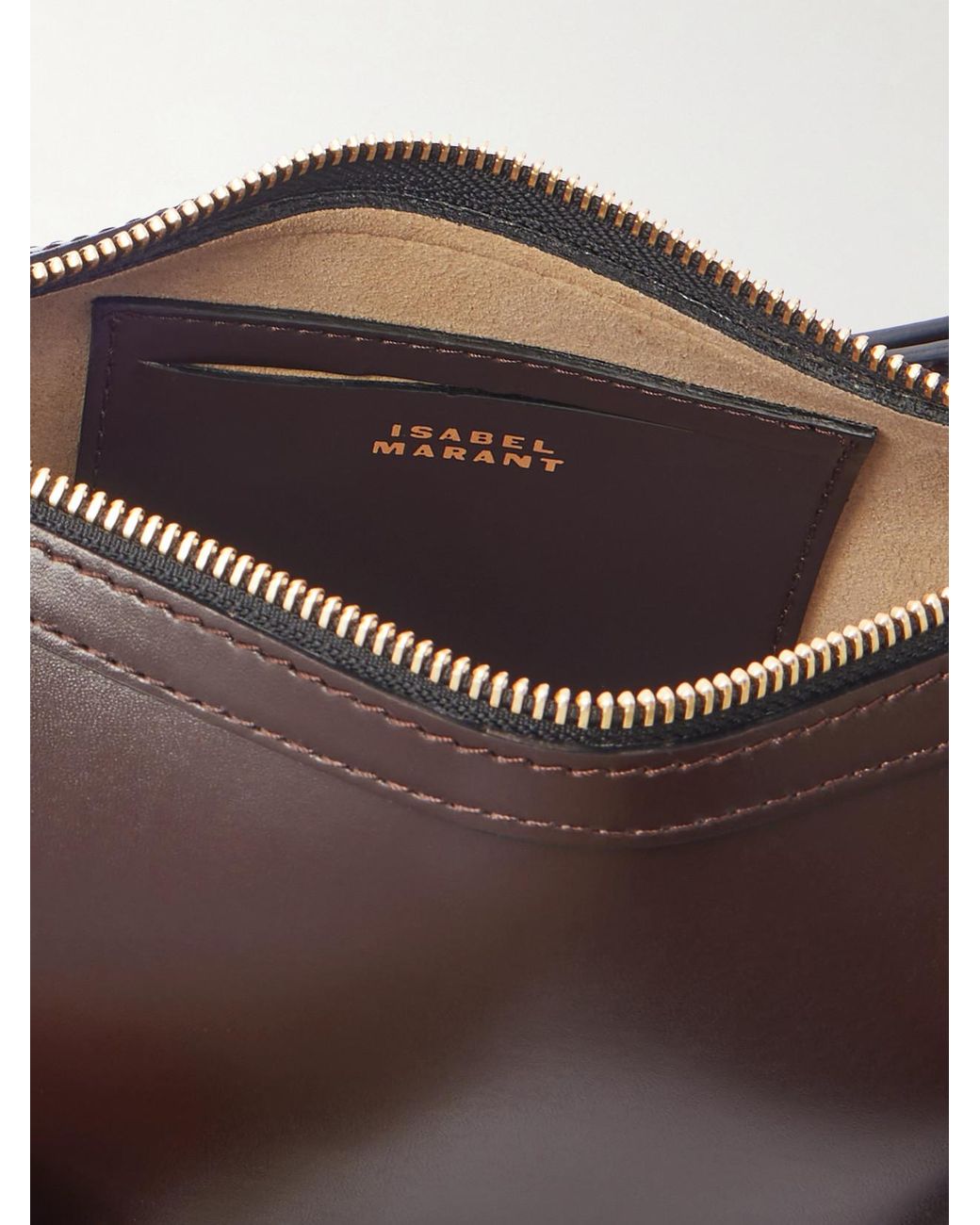 Isabel Marant Purple Oskan Moon Studded Leather Shoulder Bag