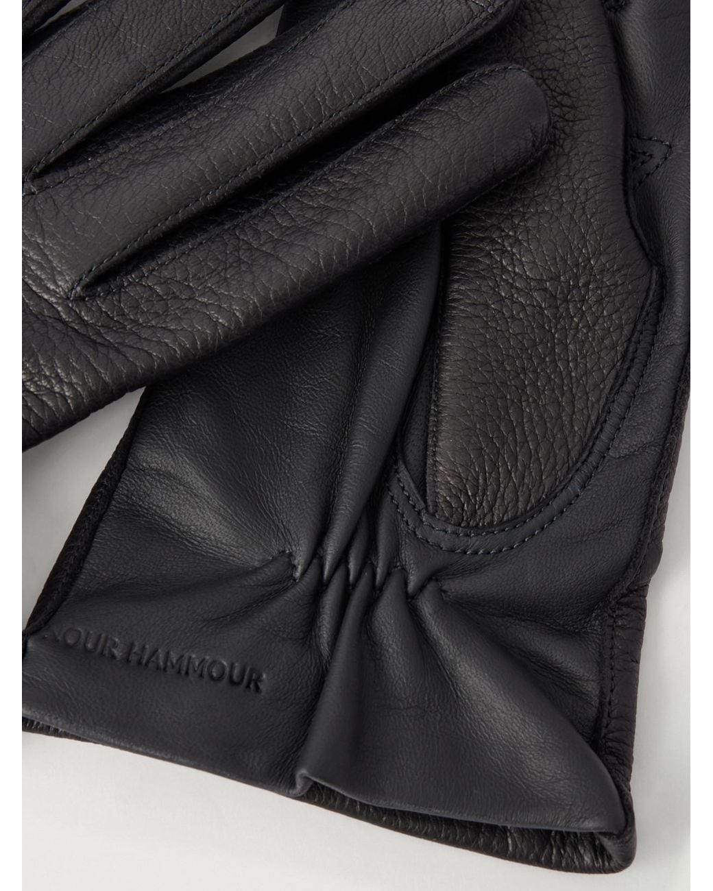 Nour Hammour Black Leather Gloves