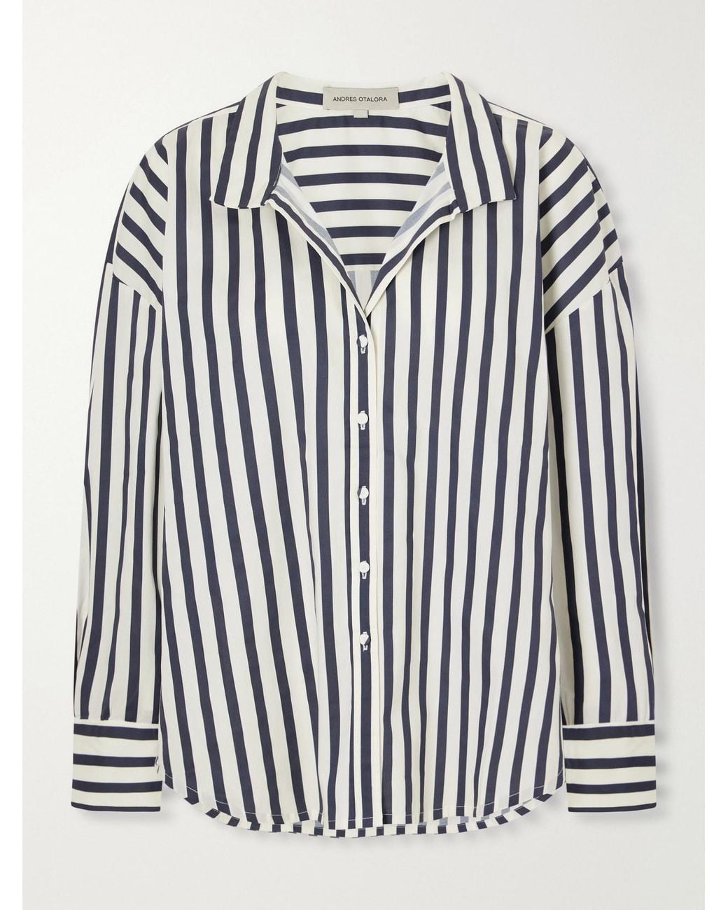 ANDRES OTALORA Black Un Tej Striped Cotton-Poplin Shirt