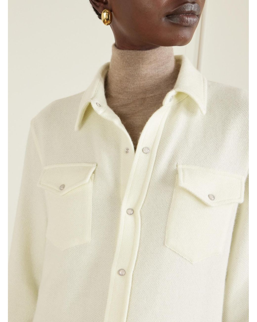 God's True Cashmere Natural Cashmere Shirt
