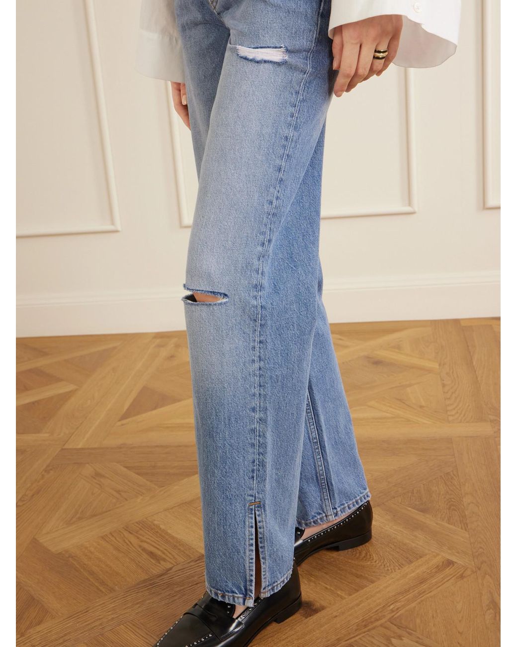 Anine Bing Blue Roy Straight-Leg Jeans