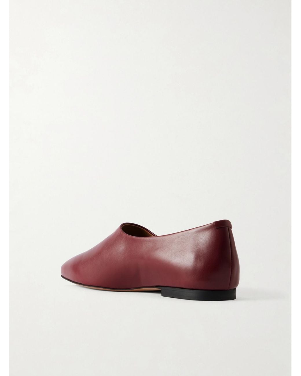 Jil Sander Red Ballerina Prince Leather Flats