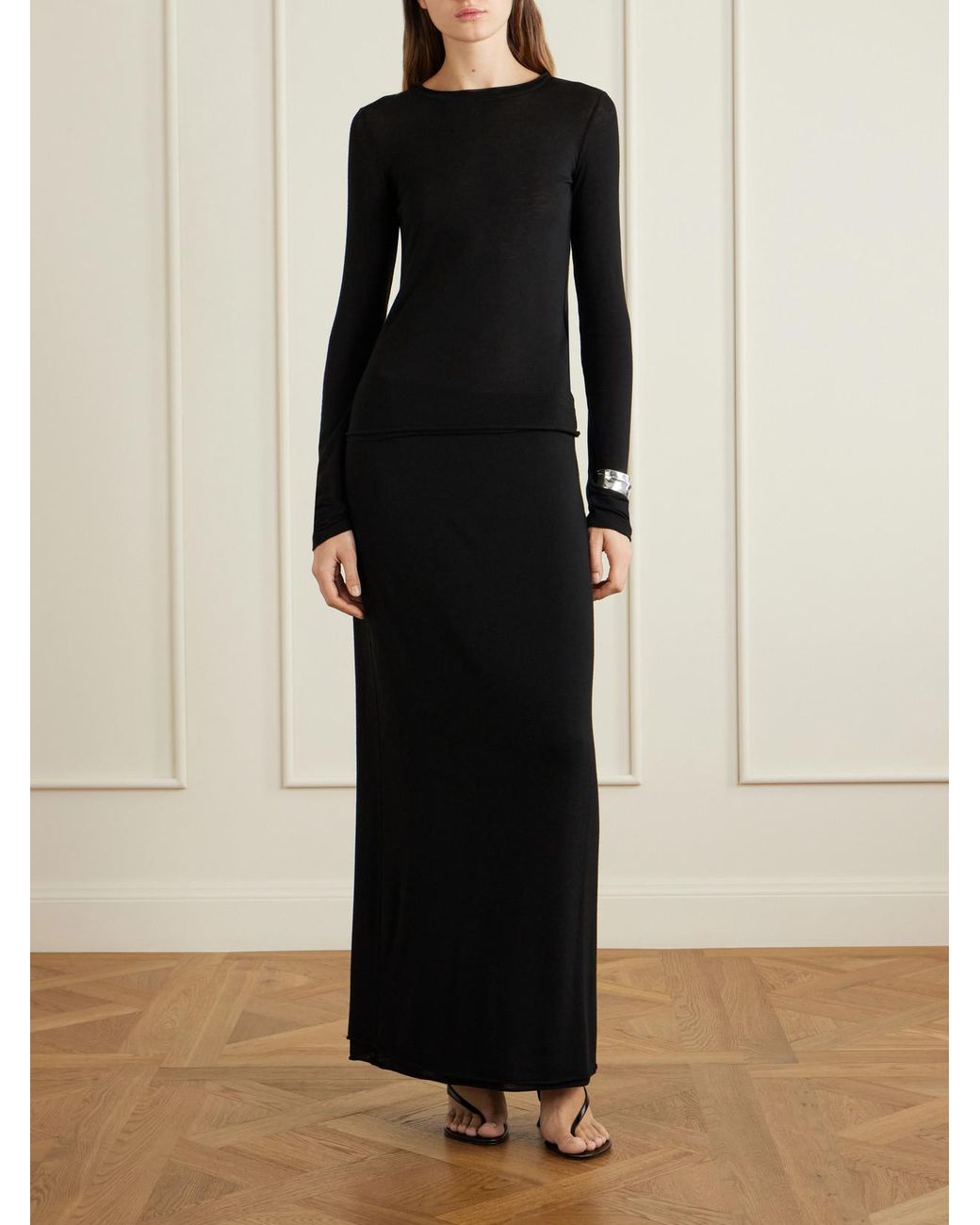 Colleen Allen Black Tencel Modal-Blend T-Shirt