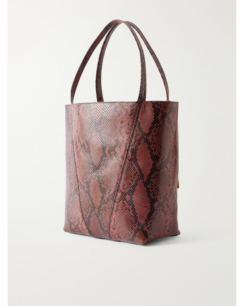 Chloé Multicolor Spin Embellished Snake-Effect Leather Tote