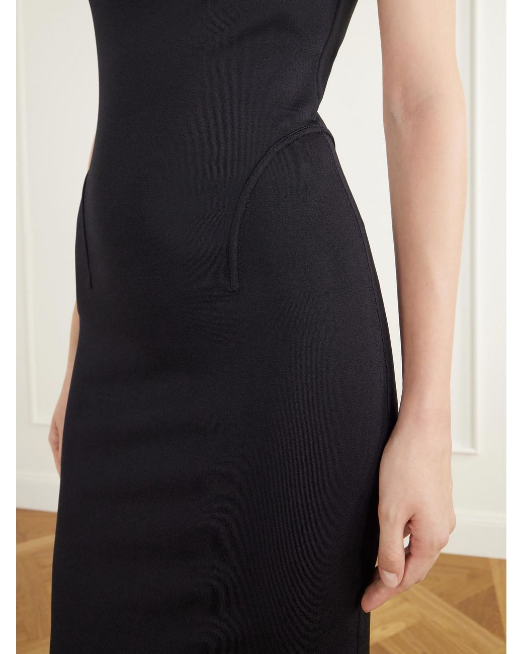 Alaïa Black Stretch-Jersey Midi Dress