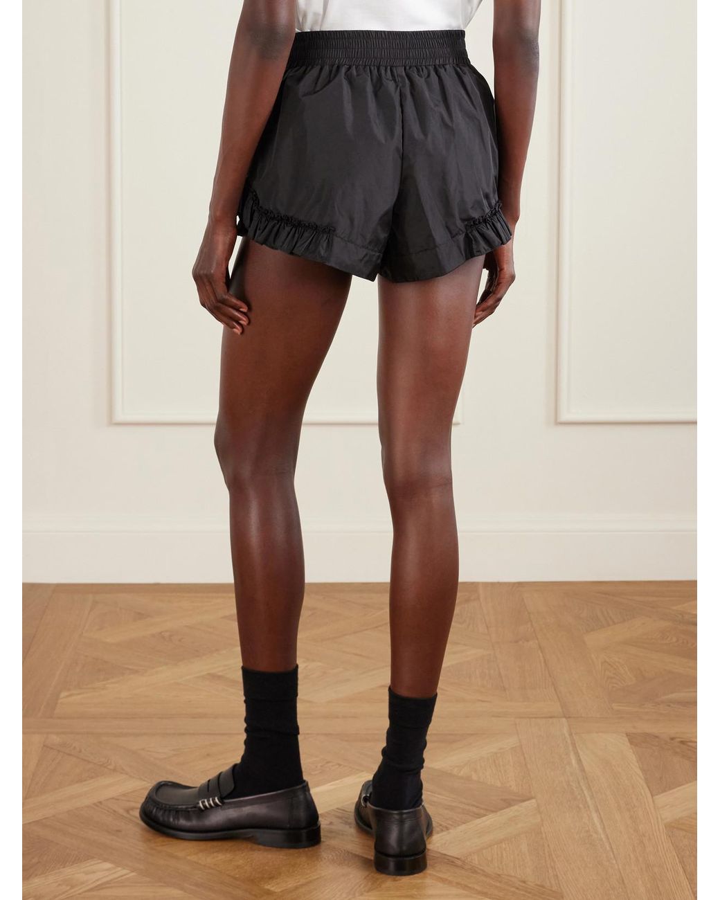 Simone Rocha Black Ruffled Shell Shorts