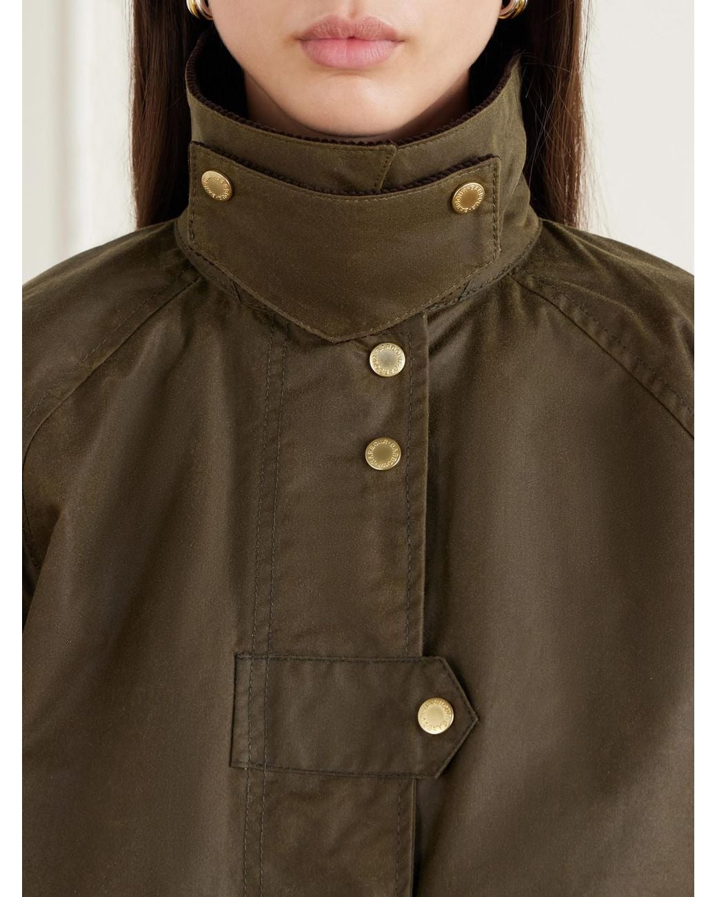 Barbour Green Kirklees Corduroy-Trimmed Waxed Cotton Jacket