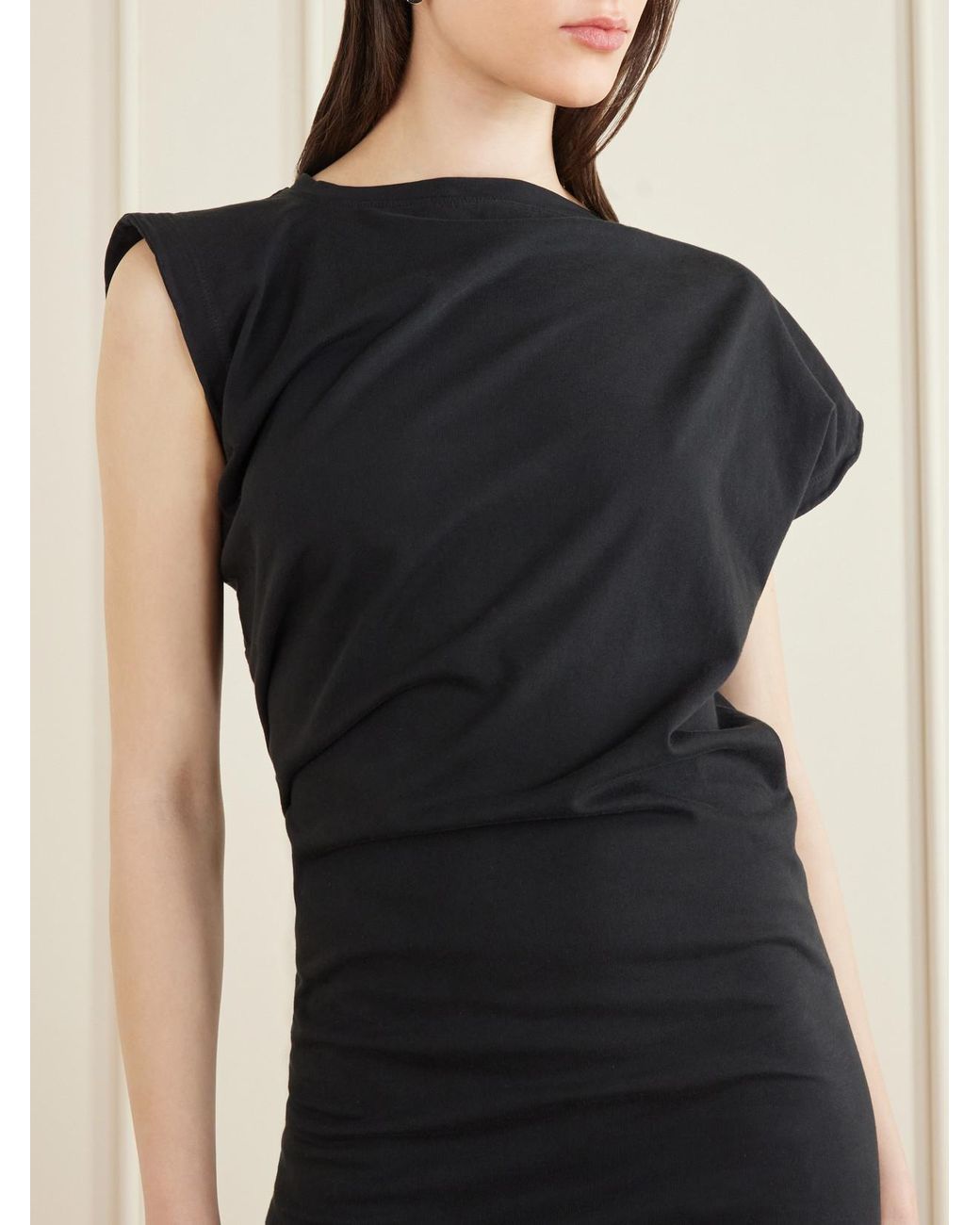 Agolde Black Beth Cotton-Jersey Mini Dress