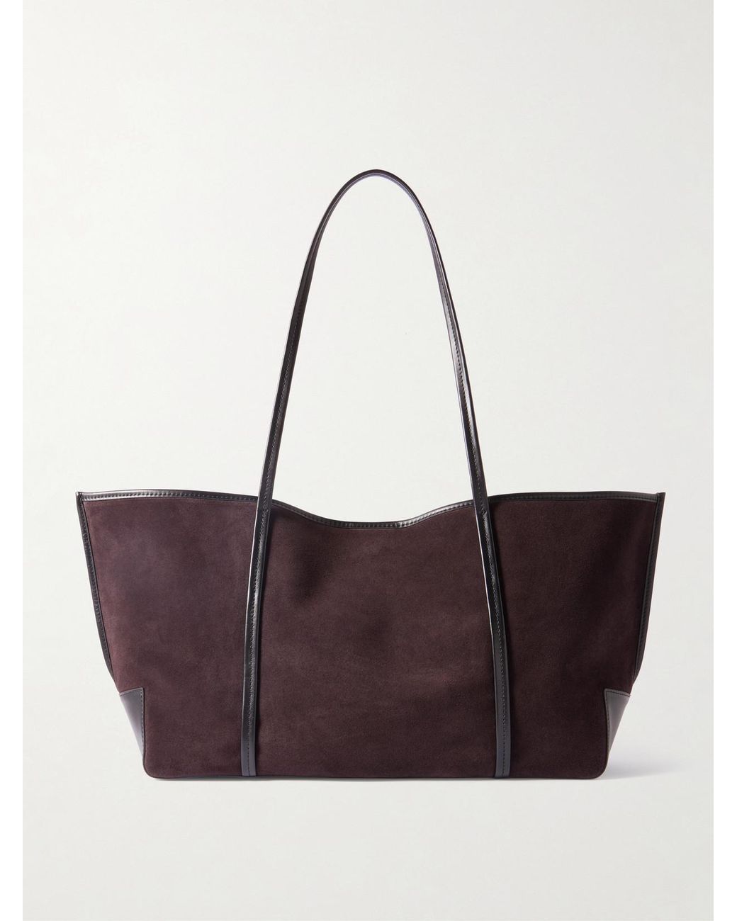 St. Agni White Bateau Tote Aus Veloursleder Mit Lederbesätzen