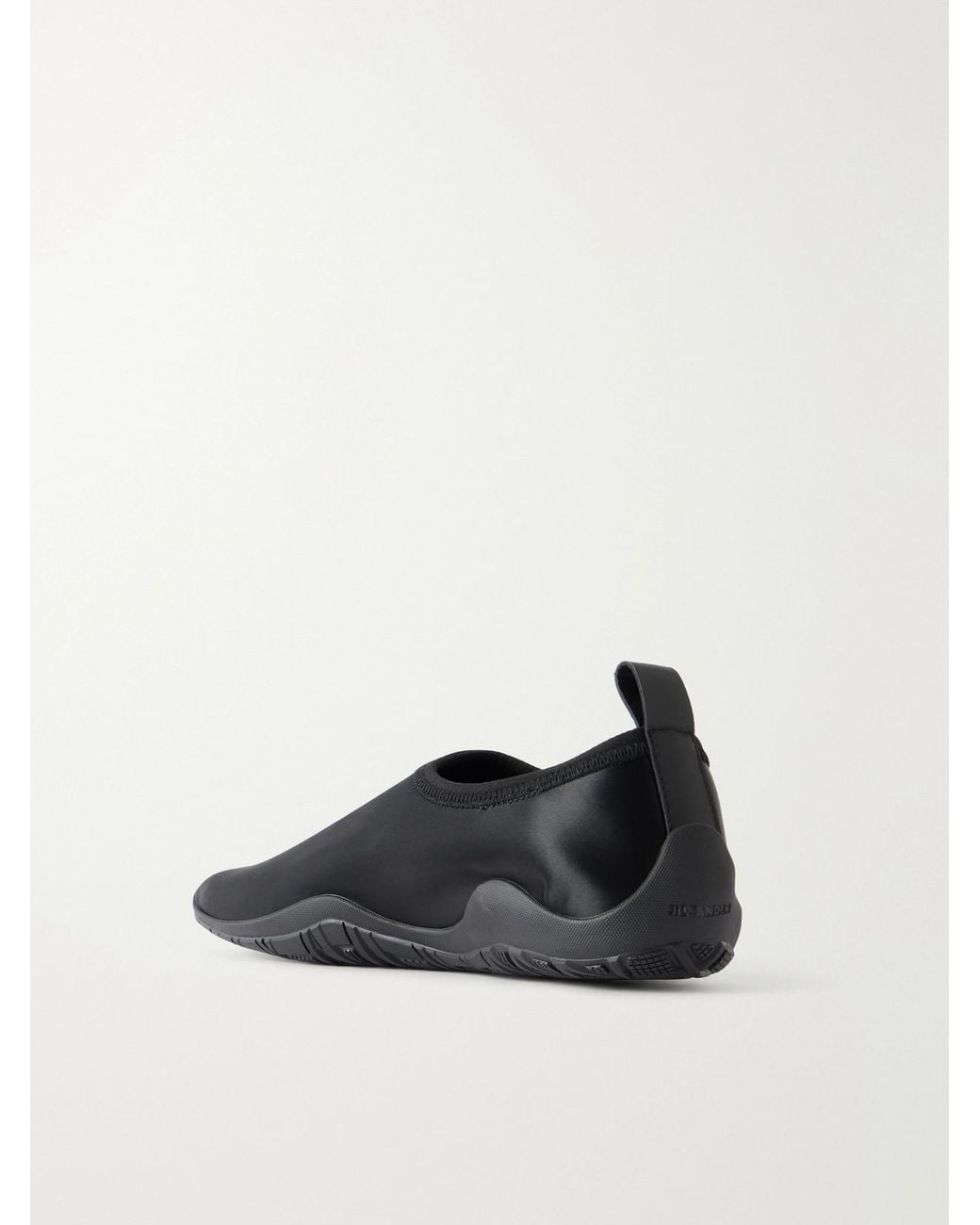 Jil Sander Black Elbe Rubber-Trimmed Satin Flats