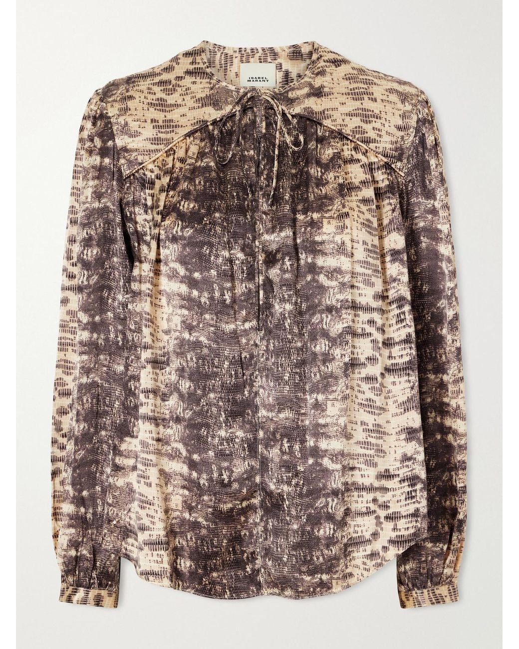 Isabel Marant Brown Laraya Printed Silk Blouse