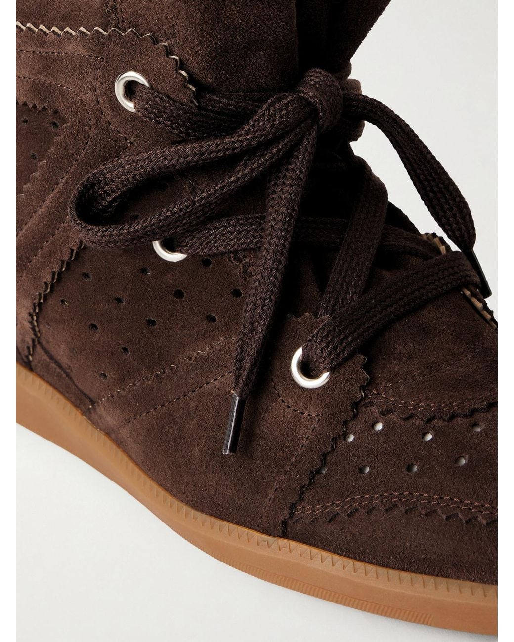 Isabel Marant Brown Bobby Suede Wedge Sneakers