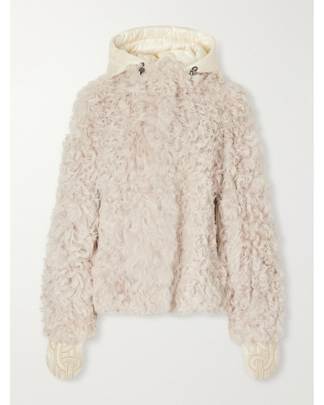 Bogner Natural Shell-Trimmed Shearling Ski Jacket