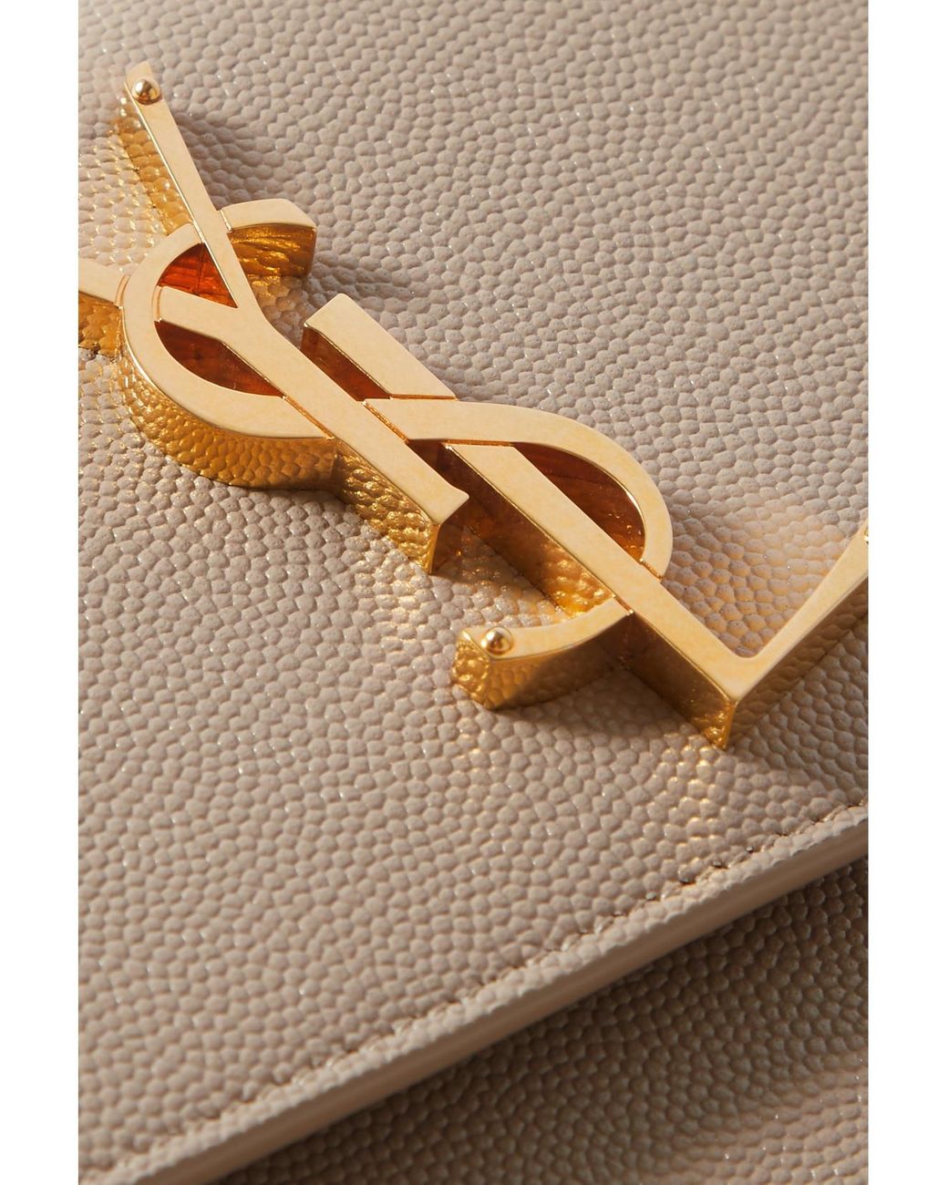 Saint Laurent Natural Uptown Textured-Leather Pouch