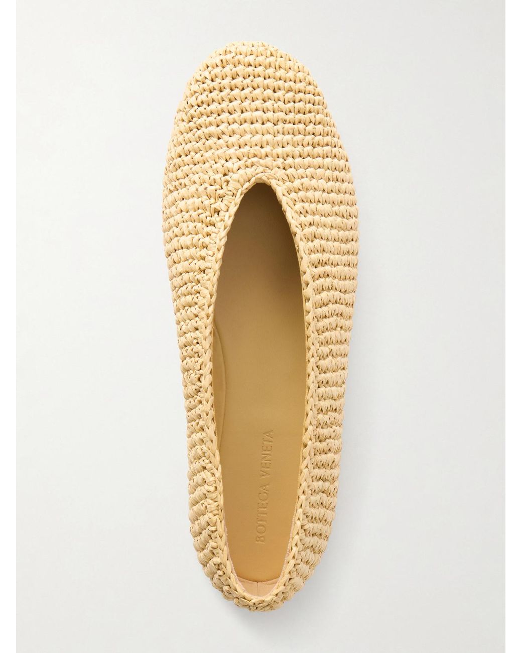 Bottega Veneta Natural Rosa Intrecciato Leather Ballet Flats
