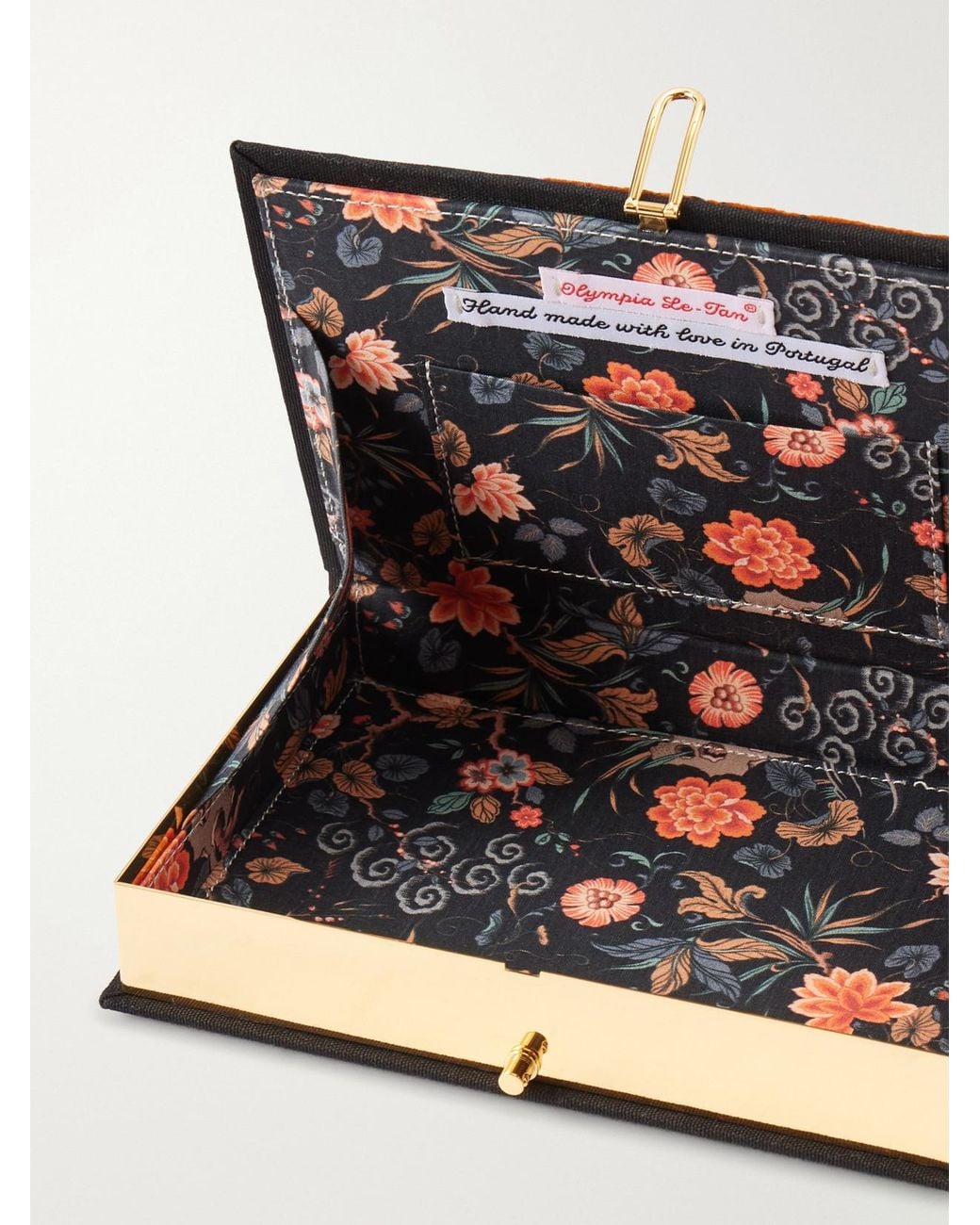 Olympia Le-Tan Multicolor The Loving Embroidered Canvas Clutch