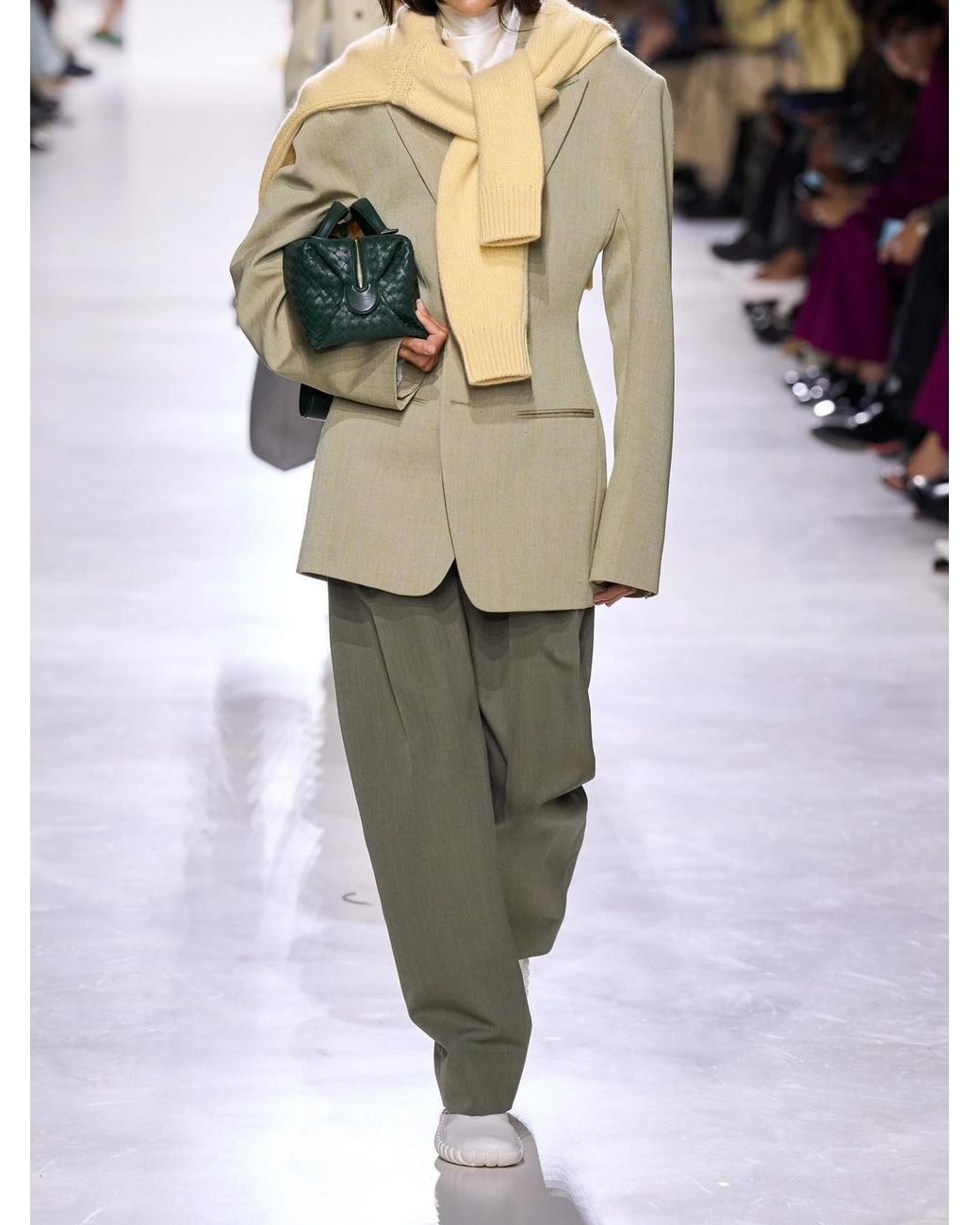 Bottega Veneta Natural Embellished Wool-Blend Blazer