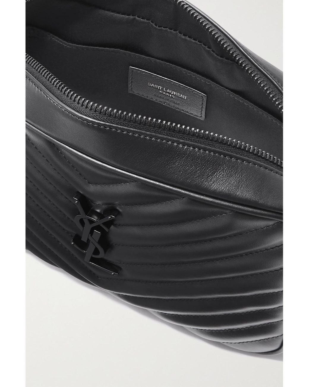 Saint Laurent Black Loulou Medium Matelassé Leather Shoulder Bag