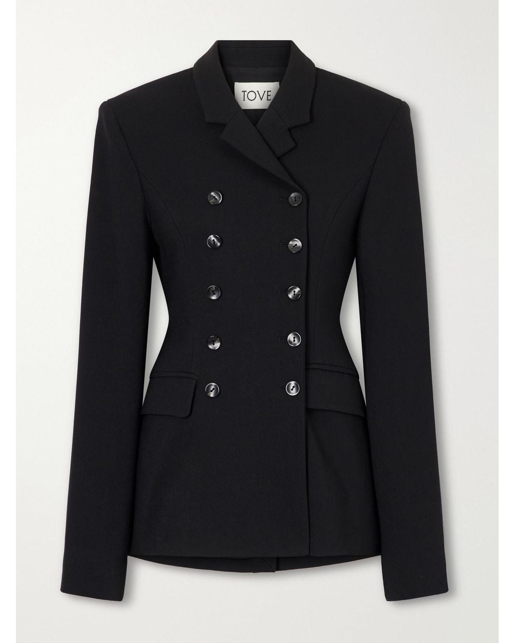TOVE Black Hero Double-Breasted Crepe Blazer