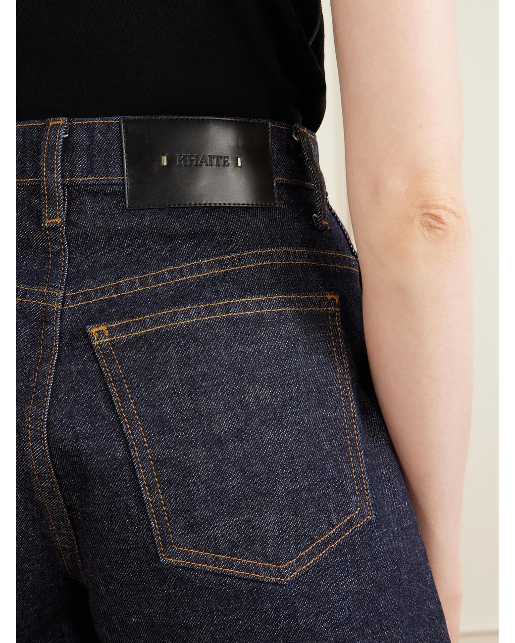 Khaite Blue Danya Straight-Leg Denim Shorts