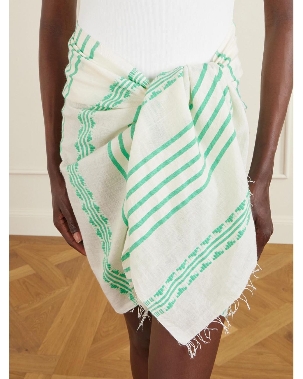 Lemlem Green Lema Striped Cotton Cover-Up