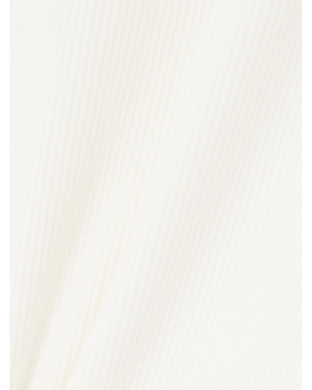 ÉTERNE White Ribbed Stretch-Jersey Tank
