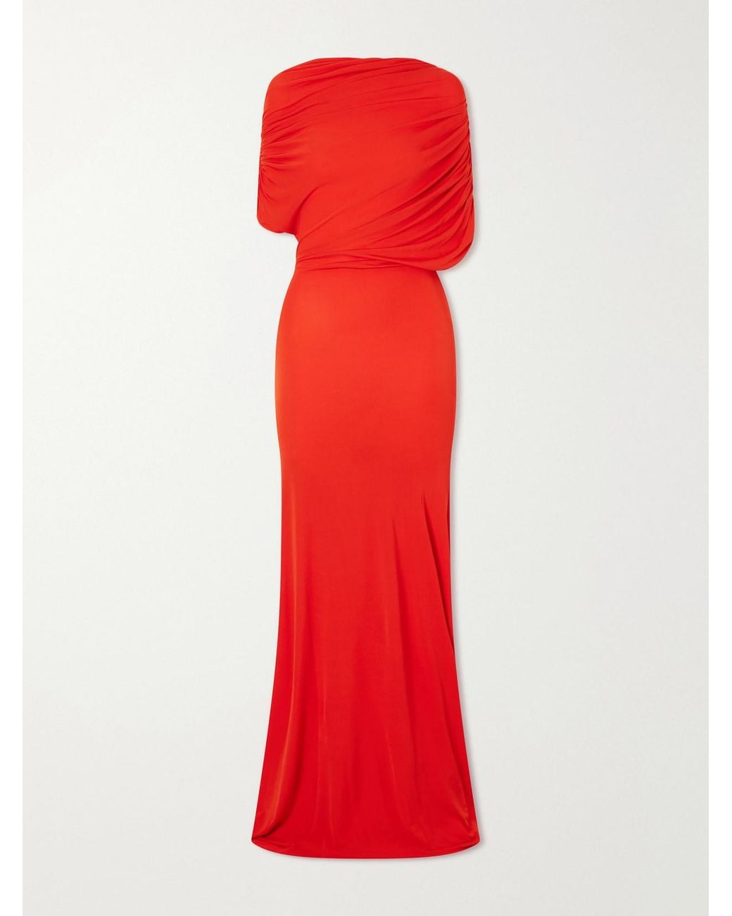 Alex Perry Red Draped Jersey Gown