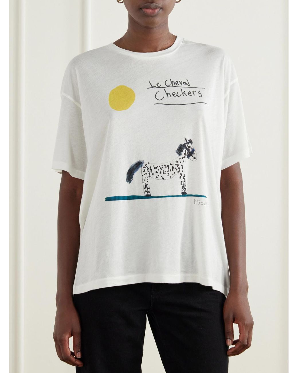 Bode White Cheval Printed Cotton-Jersey T-Shirt