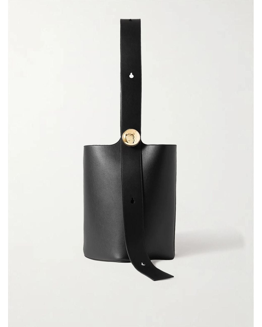 Loewe White Pebble Embellished Leather Bucket Bag