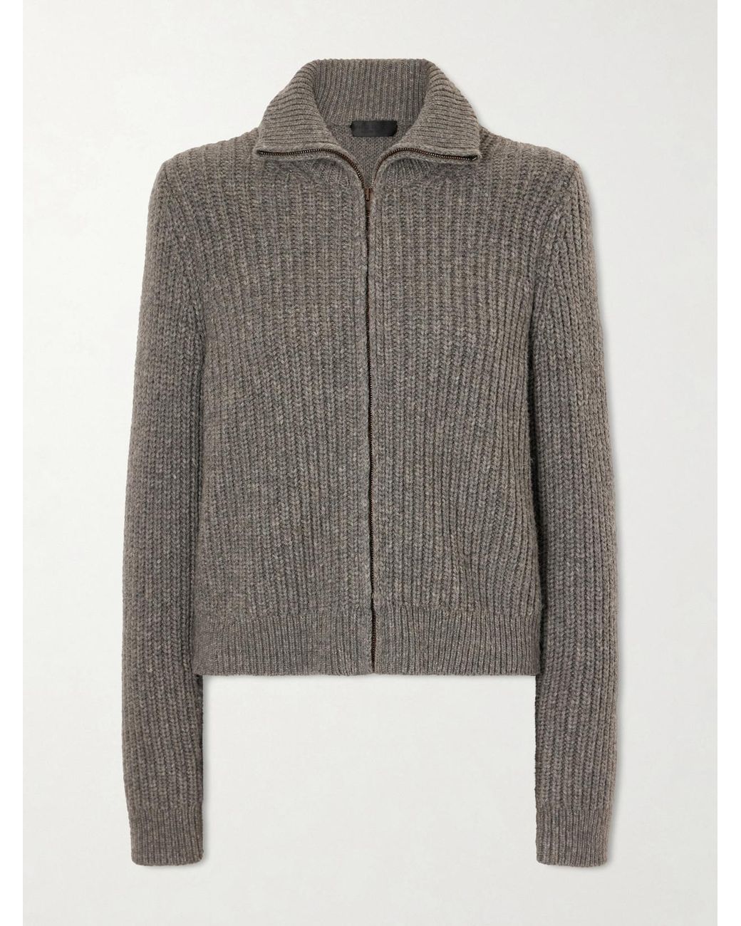 Nili Lotan Gray Arlen Merino Wool-Blend Cardigan